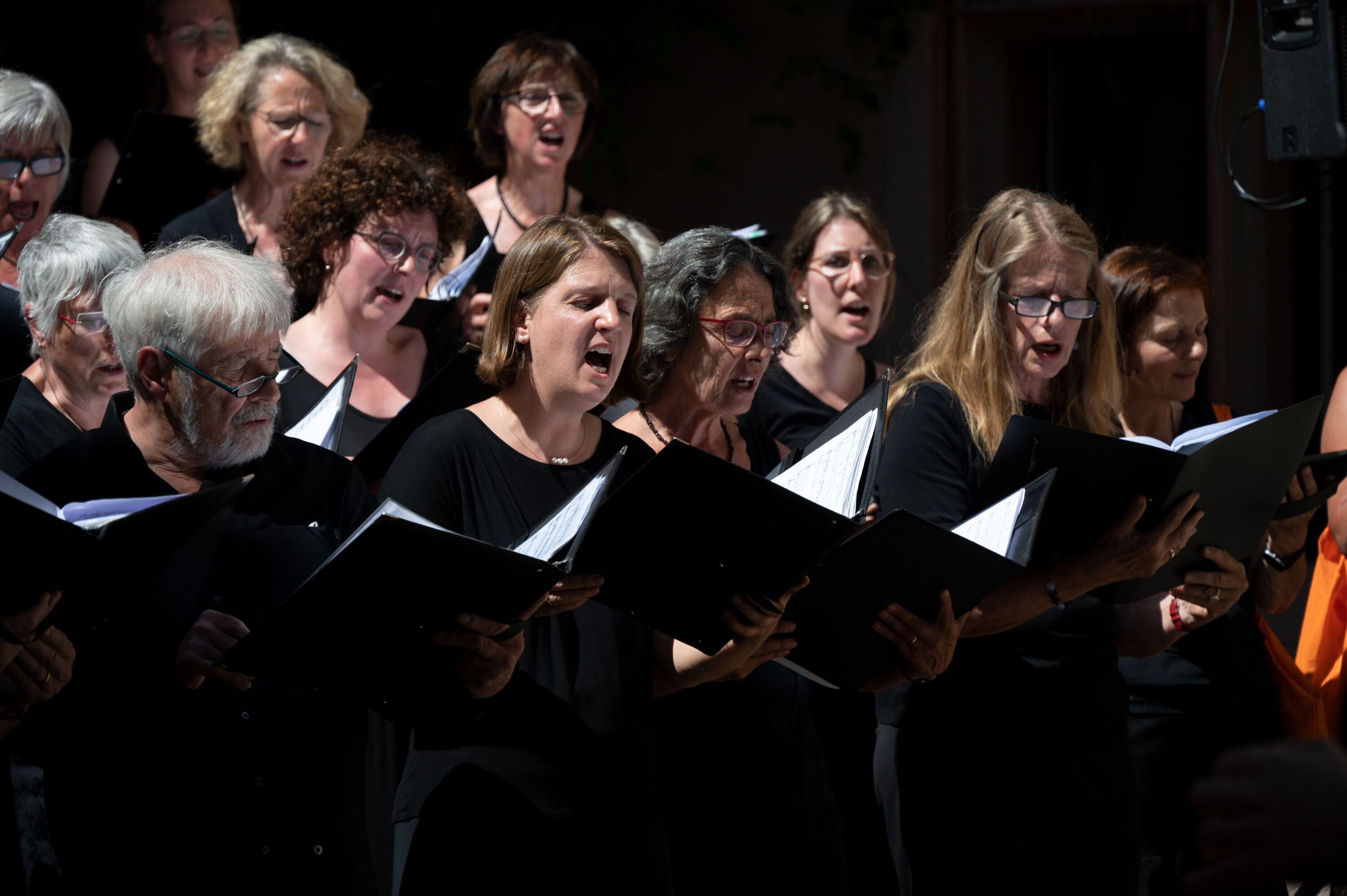 Sängerinnen und Sänger bei einem Chorkonzert